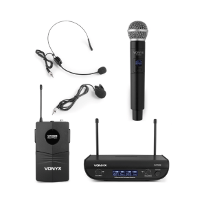 Vonyx WM82C Digital UHF 2-Channel Wireless Microphone Set with handheld & bodypack